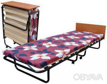 Раскладушка-кровать ортопедическая на ламелях с матрасом и быльцем "Венеция" | Р. . фото 1