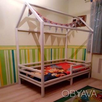 Детская кроватка-домик из дерева (с Ольхи/Липы/Ясеня) "Летучий Корабль"
Характер. . фото 1