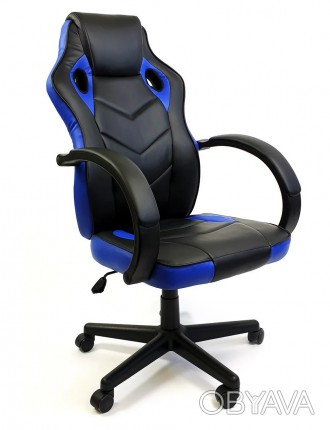 Офісне крісло для комп'ютера 7F RACER EVO, чорне з синіми вставками
Зручне офісн. . фото 1