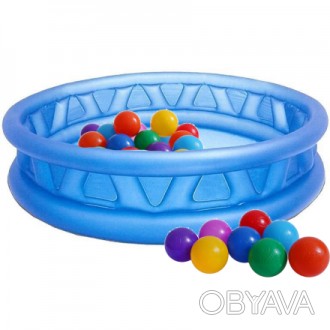 Детский надувной бассейн Intex "Летающая 
тарелка" с шариками 10 шт.
 
Яркий кру. . фото 1