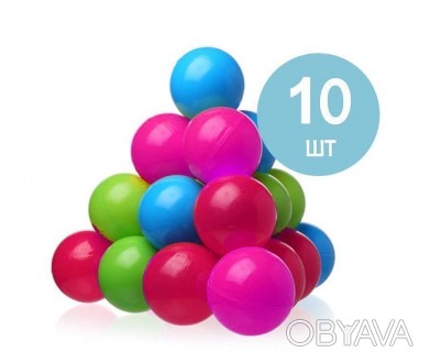 Шарики для сухого бассейна 10 шт.
 
Разноцветные пластмассовые шарики – любимейш. . фото 1