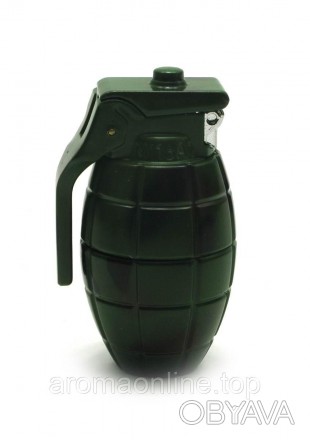 Газовая зажигалка в виде "гранаты". Зеленого цвета.. . фото 1
