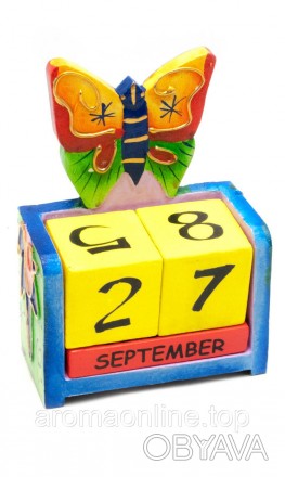 Календарь из дерева, ручная работа, в виде фигурки бабочки. Индонезия.. . фото 1