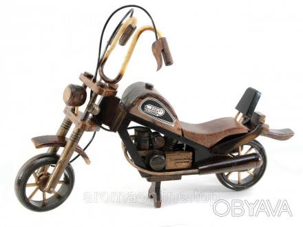 Статуэтка из дерева, ручная работа, в виде макета мотоцикла Харлей Девидсон. Инд. . фото 1