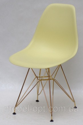 Стул Nik GD-ML желтый 15 на золотых металлических ножках, дизайн Eames DSR Eiffe. Киево-Святошинский. фото 1 Стул Nik GD-ML желтый 15 на золотых металлических ножках, дизайн Eames DSR Eiffe. Киево-Святошинский. фото 1