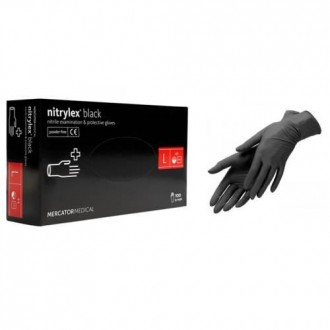 Перчатки нитриловые неопудренные черные Mercator Nitrylex Black размер L, 50 пар. Кривий Ріг. фото 1 Перчатки нитриловые неопудренные черные Mercator Nitrylex Black размер L, 50 пар. Кривий Ріг. фото 1