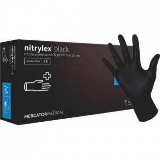 Перчатки черные нитриловые неопудренные M Nitrylex Black (50 пар). Кривий Ріг. фото 1 Перчатки черные нитриловые неопудренные M Nitrylex Black (50 пар). Кривий Ріг. фото 1