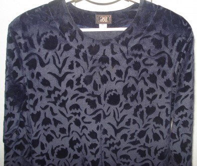 Блуза женская темно-синего цвета (почти черного), размер XL (52-54). Ткань - обл. . фото 5