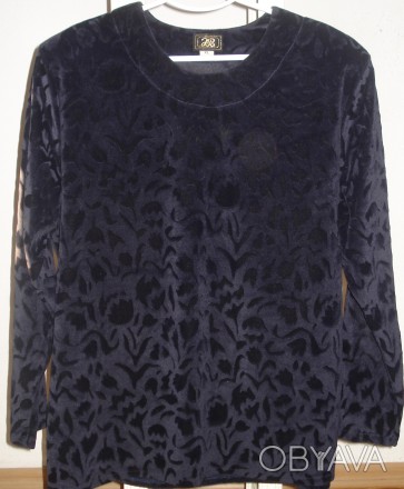 Блуза женская темно-синего цвета (почти черного), размер XL (52-54). Ткань - обл. . фото 1