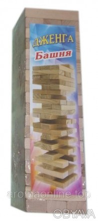 Настольная игра "Дженга" на 54 бруска, сделано из дерева.. . фото 1