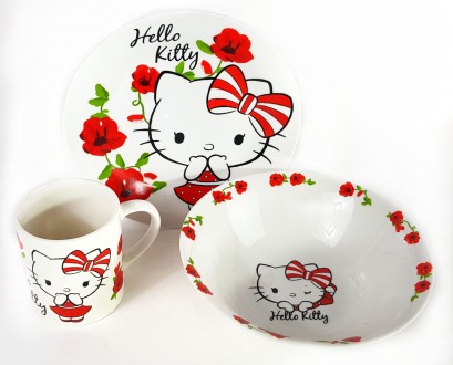 Детский набор керамической посуды для кормления Хелло Китти (Hello Kitty) 3 пред. Одеса. фото 1 Детский набор керамической посуды для кормления Хелло Китти (Hello Kitty) 3 пред. Одеса. фото 1