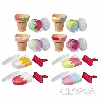 
Игровой набор Мороженое Play-Doh Ice Pops ´N Cones Freezer Plus Pack with 8 Air. . фото 1