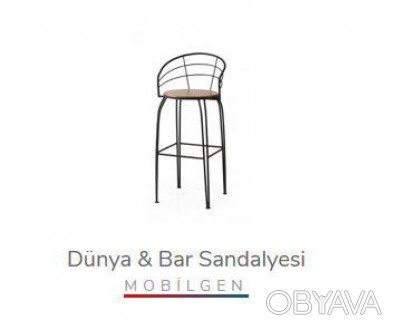 DUNYA bar san. - барный стул (металл, сидушка декор/фанера). . фото 1