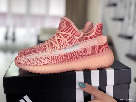 Кроссовки женские подростковые сетка бордовые Adidas x Yeezy Boost. Киев. фото 1