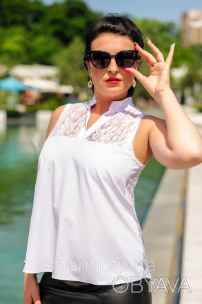 Блузки с кружевными вставками "Katty" 
Белая блузка - универсальная вещь женског. . фото 1
