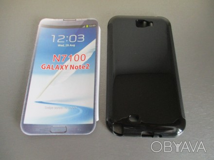 Чехол бампер для Samsung Galaxy Note 2 N7100. Силикон.  Цвет - черный. 

- доп. . фото 1