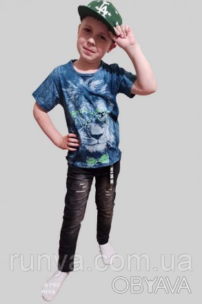 Модная подростковая футболка светонакопительная "Lev". В пошиве изделия использу. . фото 1