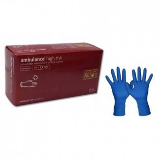 Перчатки латексные неопудренные синие Mercator Ambulance High Risk размер XL, 25. Кривий Ріг. фото 1 Перчатки латексные неопудренные синие Mercator Ambulance High Risk размер XL, 25. Кривий Ріг. фото 1