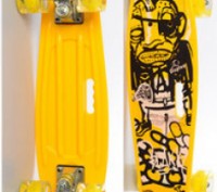 Скейт (пенни борд) Penny board со светящимися колесами ЖЕЛТЫЙ арт. 0749-6
Соврем. . фото 2