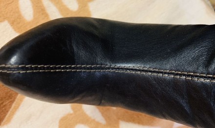 Кожаные сапоги,зима,размер 37-38. В идеальном состоянии,цигейка,чёрные.. . фото 3