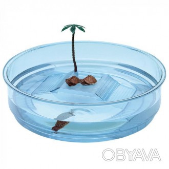  Oasi - круглая чаша для черепах из прозрачного пластика, в комплекте с декорати. . фото 1
