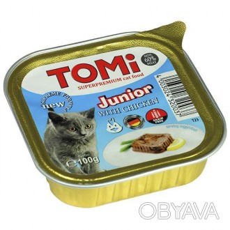 Консервы TOMi СУПЕРПРЕМИУМ для котят – суперпремиум влажный корм, который пригот. . фото 1