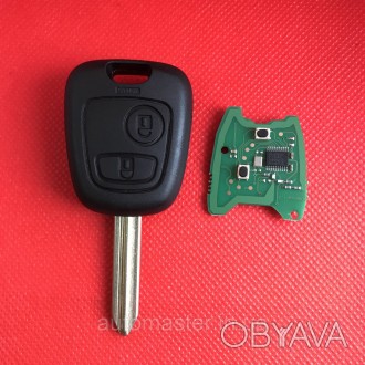 Ключ Пежо PEUGEOT 2 кнопки, с чипом ID46, PCF 7941, 433 Mhz, лезвие SX9
Частота . . фото 1