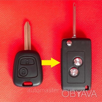Ключ переделка для Peugeot Partner (Пежо Партнер) 2 - кнопки, лезвие SX 9. . фото 1