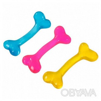 Flamingo Good4Fun Bones – яркая жевательная игрушка для собак, изготовленная из . . фото 1