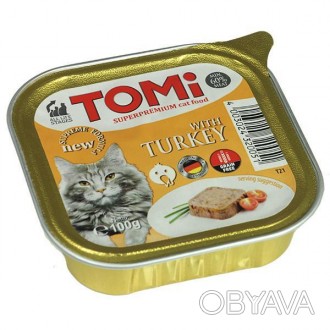 Консервы для котов TOMi – суперпремиум влажный корм, приготовлен из легкоусвояем. . фото 1