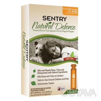 Sentry Natural Defense – капли от блох, клещей, комаров для собак и щенков. Сред. . фото 1