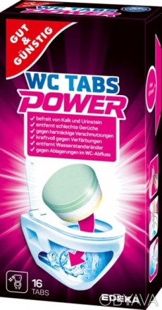 Таблетки для чистки туалета G&G WC-TABS POWER mit 3-phasen-kraft 16ш, Чистящее с. . фото 1