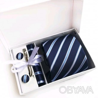 Подарочный набор для мужчин представлен в синем цвете..
В комплект входят: галст. . фото 1