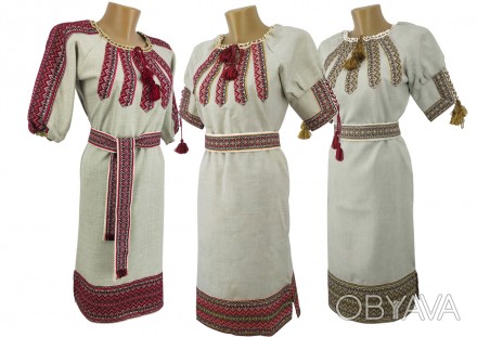 Женское вышитое платье длиной до колен в украинском стиле
Традиционная вышитая п. . фото 1