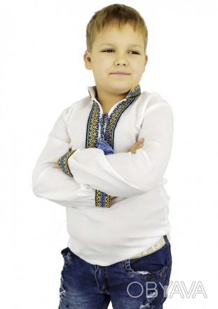 Детская вышиванка для мальчика с сине-желтым орнаментом
 
Классическая вышивка д. . фото 1