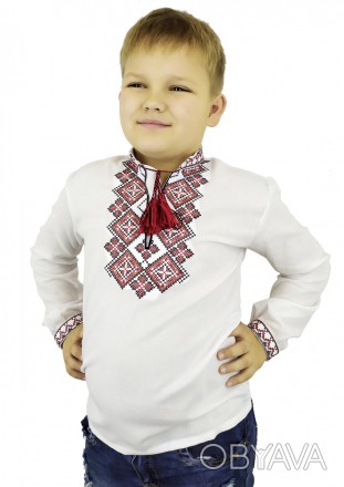 Вышиванка для мальчика с геометрическим орнаментом
Детская вышиванка для мальчик. . фото 1