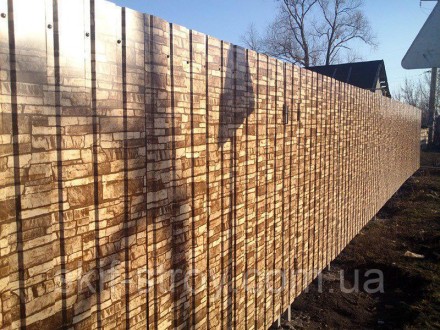 Профнастил под камень "рваный камень". Запорожье. фото 1