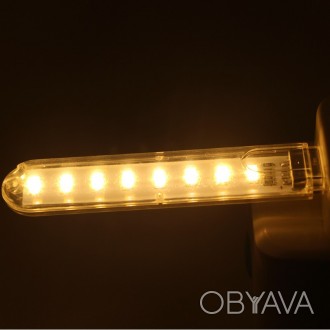 USB светодиодный фонарик, 8 светодиодов
Универсальная лампа обеспечит яркий пото. . фото 1