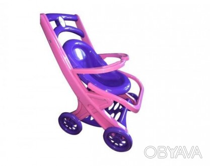 Детская игрушечная коляска Doloni Toys для кукол с шезлонгом, фиолетовый
Коляска. . фото 1