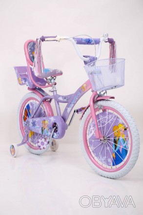 Детский двухколесный велосипед для девочки с корзинкой PRINCESS 
Велосипед оснащ. . фото 1
