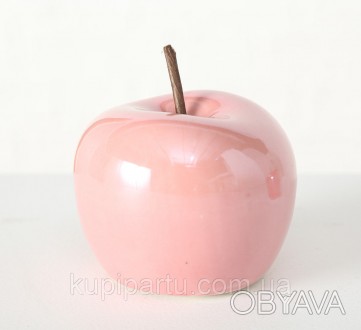 Декоративные яблоки из цветной керамики (розового, красного или бордового цвета). . фото 1