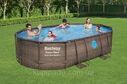 56714 Bestway Каркасный овальный бассейн ротанг 427х250х100см, 7250л, фильтр-на. Київ. фото 1 56714 Bestway Каркасный овальный бассейн ротанг 427х250х100см, 7250л, фильтр-на. Київ. фото 1