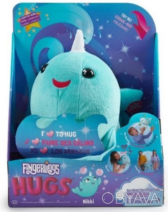 Мягкая интерактивная нарвал обнимашка Никки Nikki Narwhal WowWee Fingerlings HUG. . фото 1