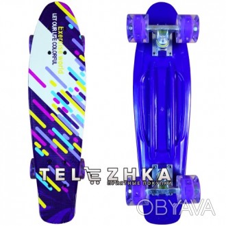 Скейт пенни борд SkateX Delta - это стильная модель для детей, подростков и взро. . фото 1