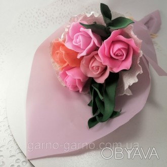 Букет из мыльных цветов Розы Цветочная композиция из мыла ручной работы Мыльный . . фото 1