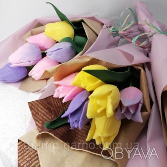 Букет из мыльных цветов тюльпаны Цветочная композиция из мыла ручной работы Мыль. . фото 1
