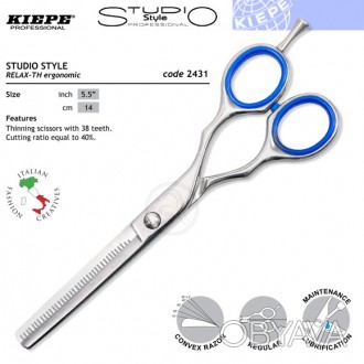 Ножницы филировочные Kiepe Studio Style Relax 2431/5,5" 38 зубцов. . фото 1