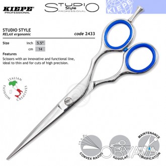 Ножницы прямые Kiepe Studio Style Relax 2433/5,5" для скользящего среза эргономи. . фото 1