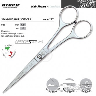 Ножницы Kiepe Super Satin Coiffeur 277/6,5" с насечкой. . фото 1