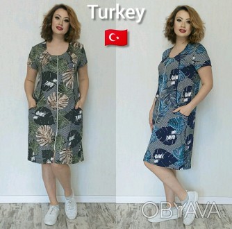 Купить женский летний халат Новинка
Качественный Турецкий женский халат с коротк. . фото 1